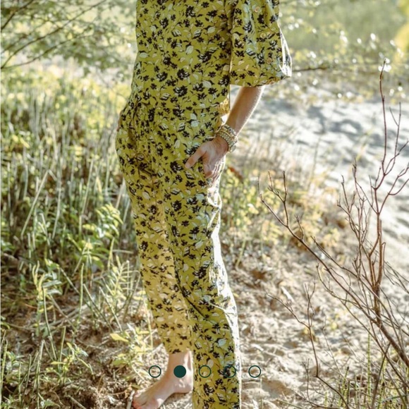 NWT Buru Le Culottes Full Length in Chartreuse Floral - Picture 3 of 10